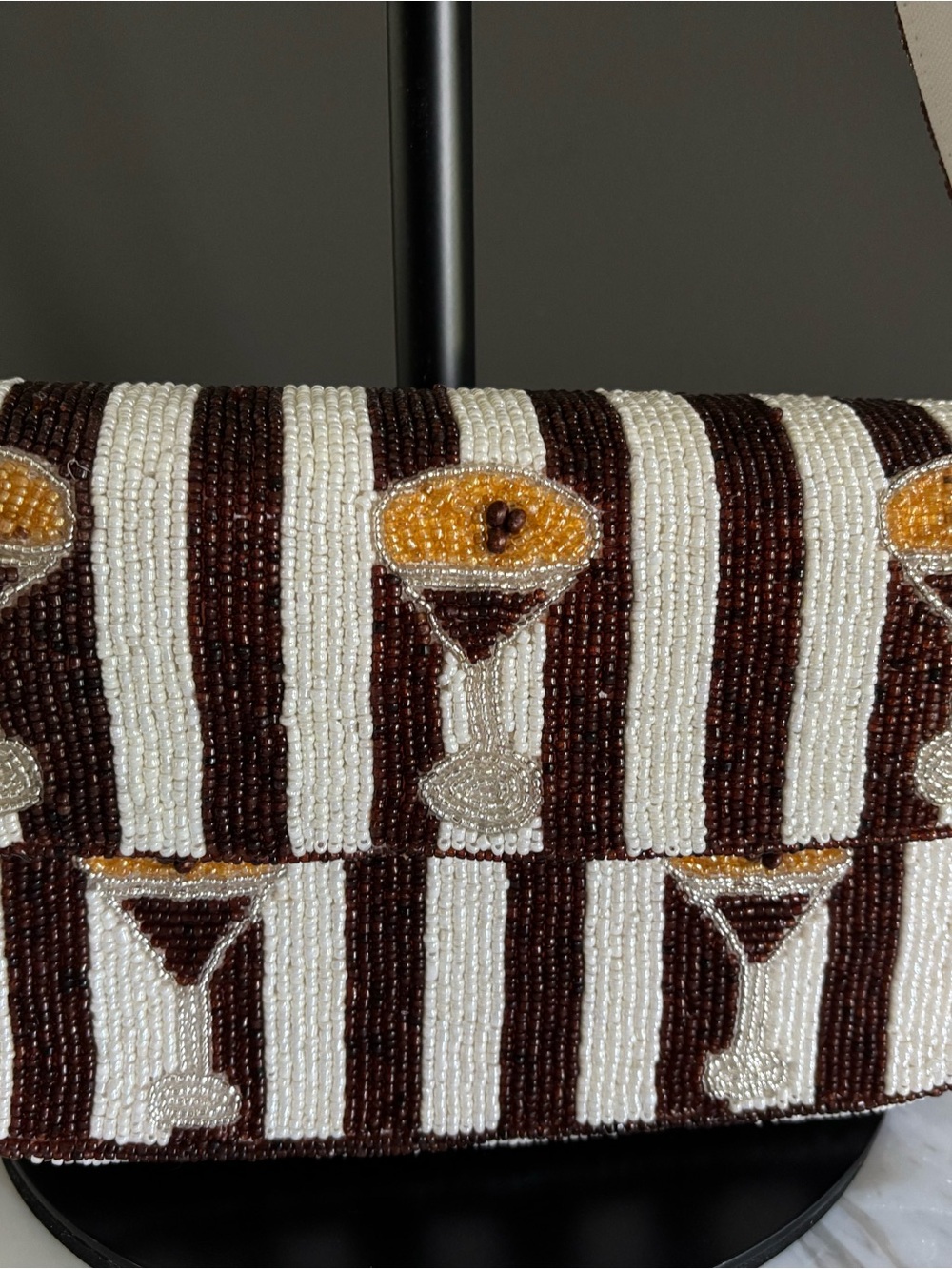 Espresso Martini Double Sided Beaded Shoulder Bag NWT - Picture 2 of 5